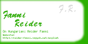 fanni reider business card